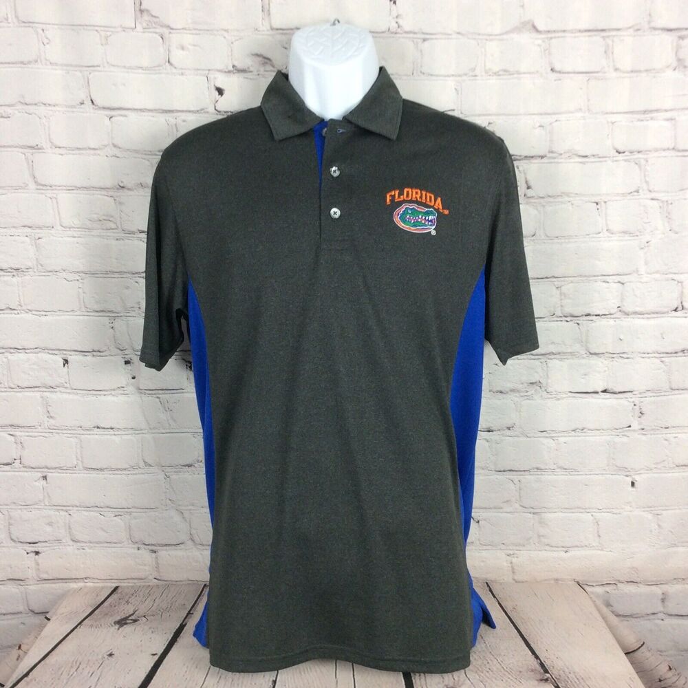 Champion NCAA Florida Gators Men’s Golf Polo Shirt Size M Gray/Blue Tailgating